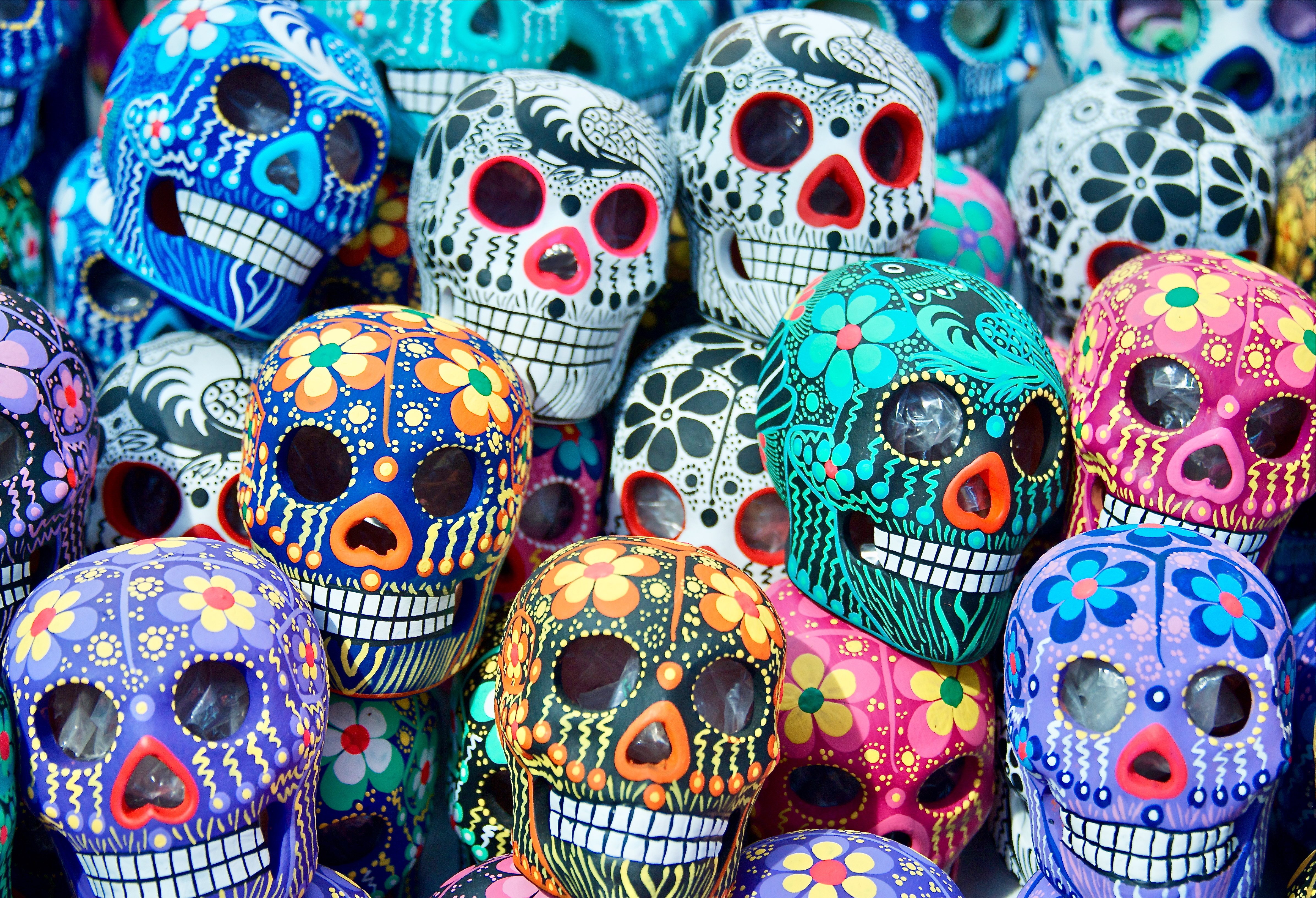 teschi tradizionali per il dia de muertos