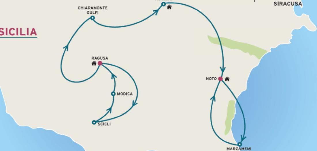 Vacanza in Sicilia: mappa dell'itinerario